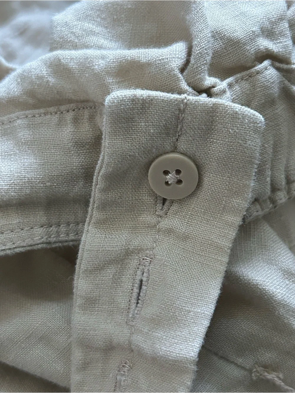 Quince Beige Linen Square Neck Jumpsuit